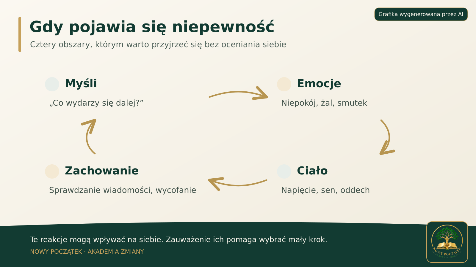 Schemat domykającego się kręgu reakcji na stres